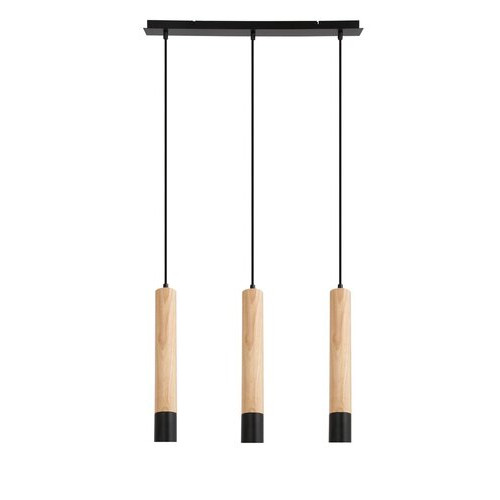 Pendul Braulia 3xGU10 metal/lemn fag/negru Rabalux