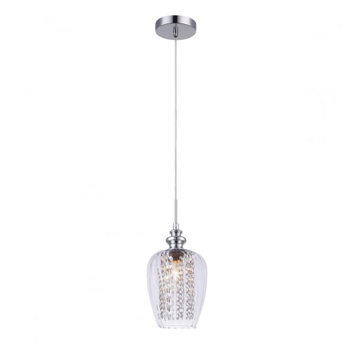 Pendul Pirita C CR 1xE14 metal/sticla/cristal crom Italux