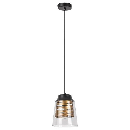 Pendul Zenaida 1xE27 metal/sticla negru/transparent Rabalux