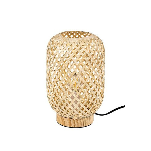 Veioza Alinafe 1xE14 metal/lemn/ratan negru/natur Rabalux