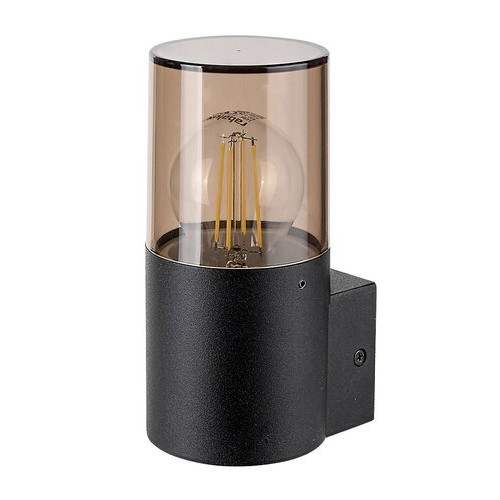 Aplica exterior Teplice 1xE27 metal/acril negru/fumuriu Rabalux