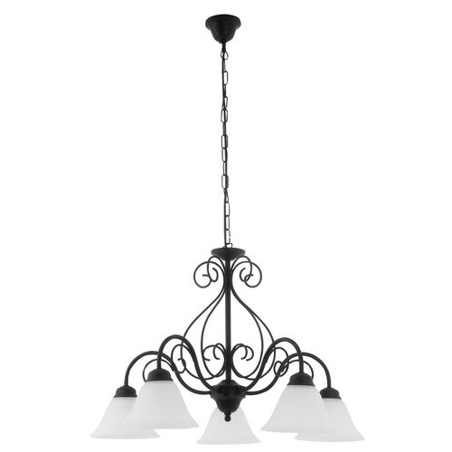Candelabru Athen 5xE14 metal/sticla negru/alb Rabalux RBL7815