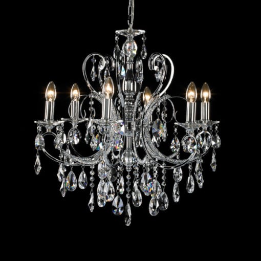 Candelabru Barocco Chrome 6xE14 metal/sticla crom Italux
