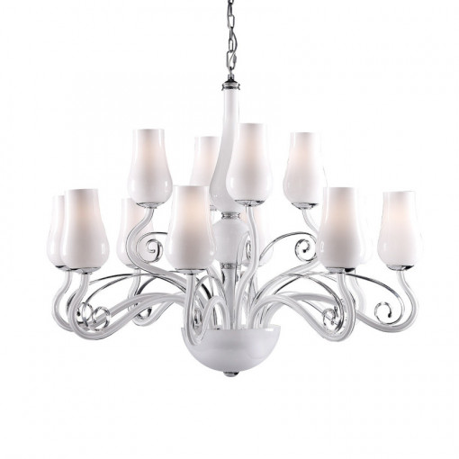 Candelabru Lybra 12xE14 metal alb Italux
