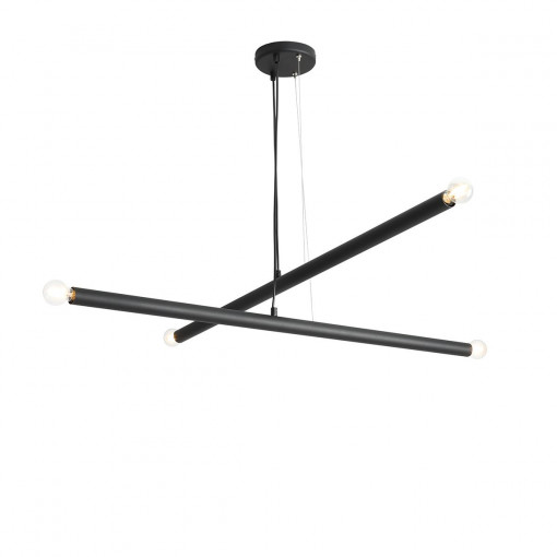 Candelabru Tubo 4xE14 metal negru Aldex