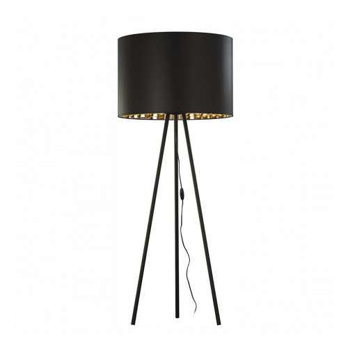 Lampadar Nallu 1xE27 metal/textil negru/auriu Zuma Line