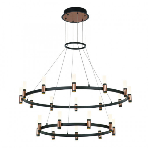 Lustra Alamo LED 84W 3360lumeni metal/sticla negru/auriu Italux