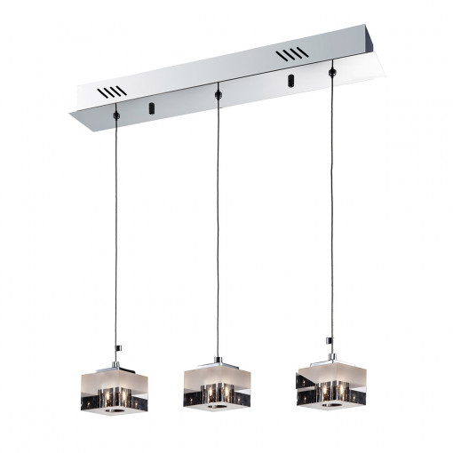 Lustra Cubric 3xG4 metal/sticla crom Italux