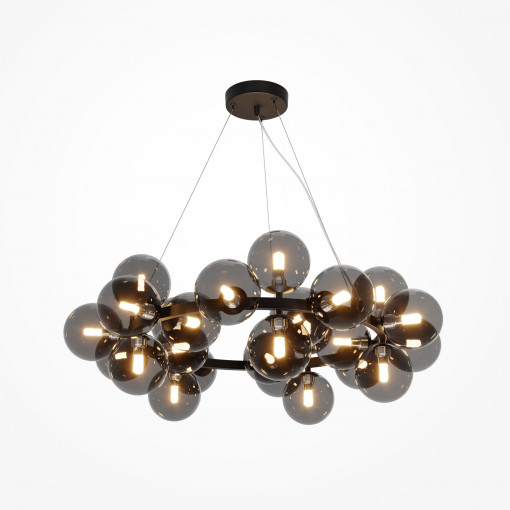 Lustra Dallas 25xG9 metal/sticla negru/fumuriu Maytoni