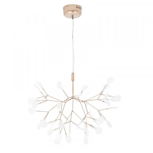 Lustra Flora LED 23W metal lumina calda cupru