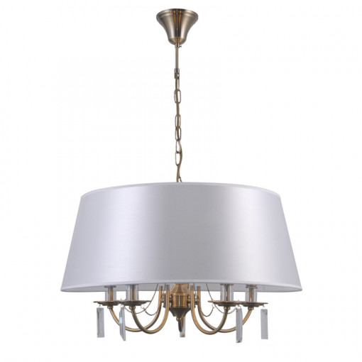Lustra Solana 5xE14 metal/cristal/textil bronz antichizat Italux
