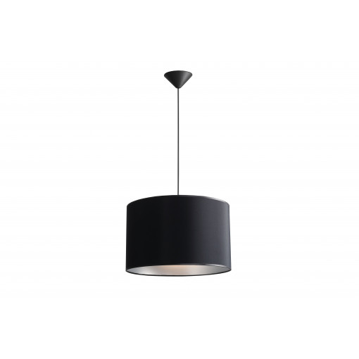 Pendul Barilla 1xE27 textil negru/argintiu Aldex