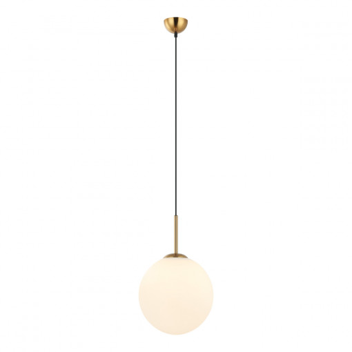 Pendul Deore L 1xE27 metal/sticla bronz antichizat/alb Italux