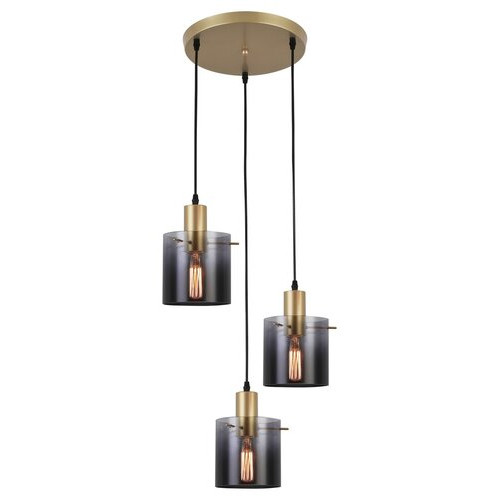 Pendul Donati 3xE27 metal/sticla auriu/fumuriu Rabalux