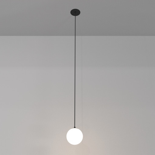 Pendul Luna 1xLED metal negru/alb