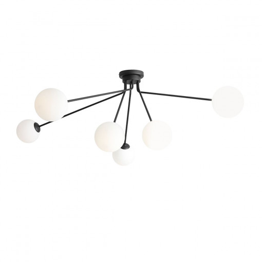 Plafoniera Holm 6xE14 metal/sticla negru Aldex