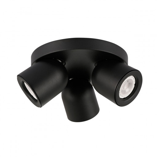 Spot aplicat Nuora 3xGU10 metal negru rotund Italux