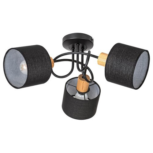 Spot bara Miguel 3xE14 metal/lemn/textil stejar/negru Rabalux