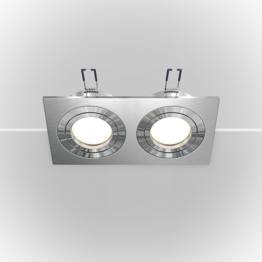 Spot incastrat Atom 2xGU10 metal argintiu Maytoni