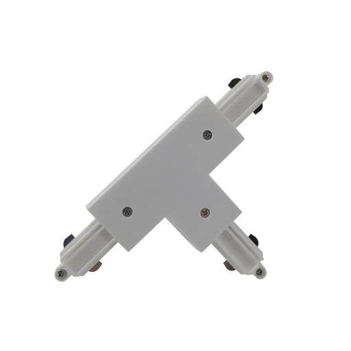 Accesoriu sina Marvi Track Connector T stanga metal/acril alb Italux