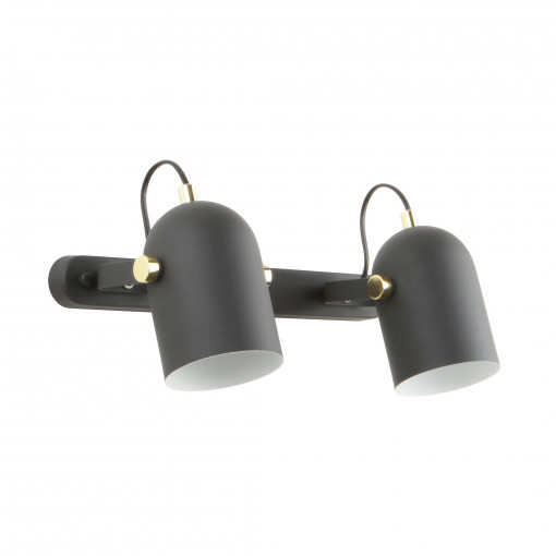Aplica Aries 2xE27 metal negru/auriu/alb Zuma Line A6005-2A