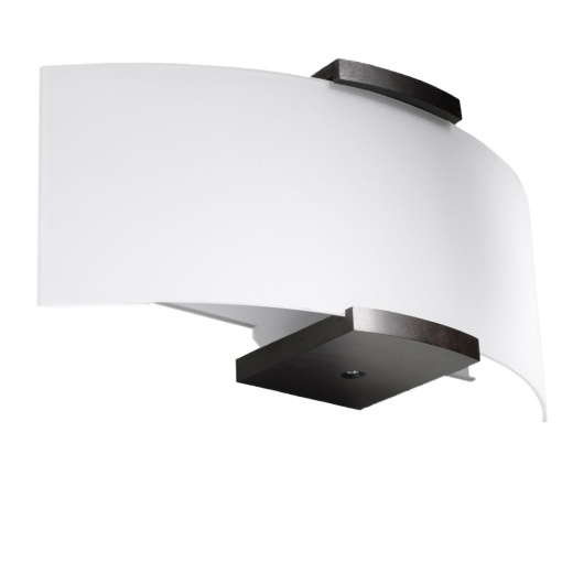 Aplica Emilio 2xE14 lemn/sticla wenge/alb rectangular