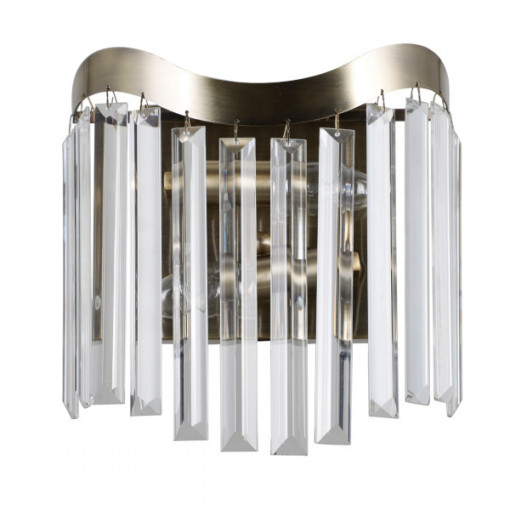 Aplica Sabriga 2xE14 metal/cristal bronz antichizat Italux