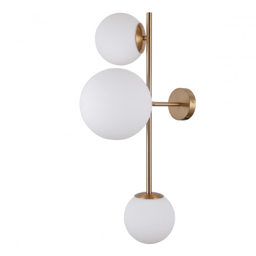 Aplica Vailante 1+2xE27+E14 metal/sticla auriu Italux