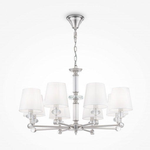 Candelabru Riverside 8xE14 metal/textile on pvc crom/alb Maytoni