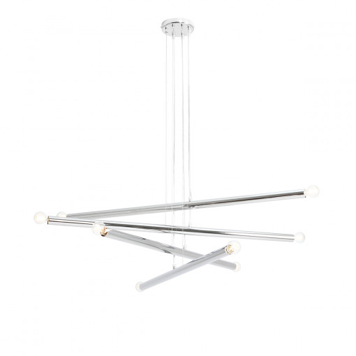 Candelabru Tubo 8xE14 metal crom Aldex