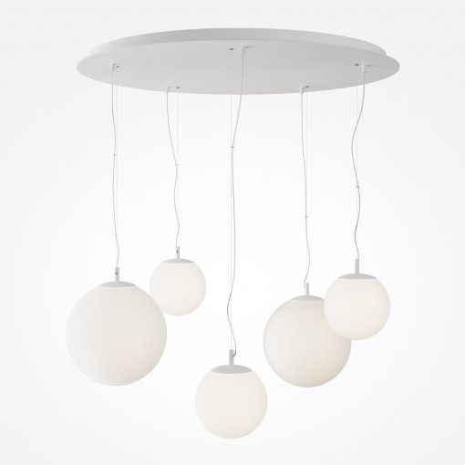 Lustra Basic form 5xE27 metal/sticla alb Maytoni