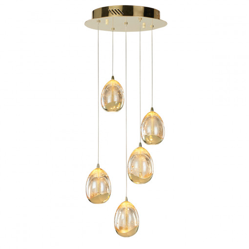 Lustra Huelto LED 24W 1450lumeni metal/acril auriu sampanie Italux