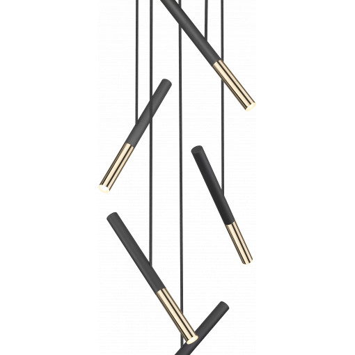 Lustra Loya 5xLED metal negru/auriu Zuma Line
