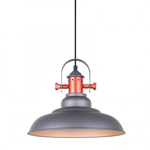 Pendul Temper 1xE27 metal gri/cupru Italux