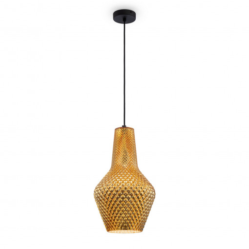 Pendul Tommy 1xE27 metal/sticla negru/auriu Maytoni
