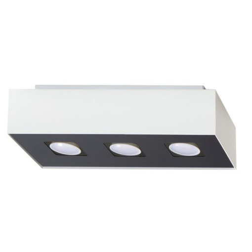 Plafoniera Mono 3xGU10 metal alb/negru rectangular