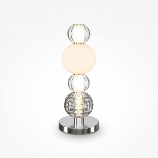 Veioza Collar LED metal/sticla crom/fumuriu/alb Maytoni