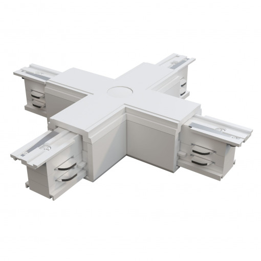 Accesoriu sina 3C Conector cruce 1x acril alb