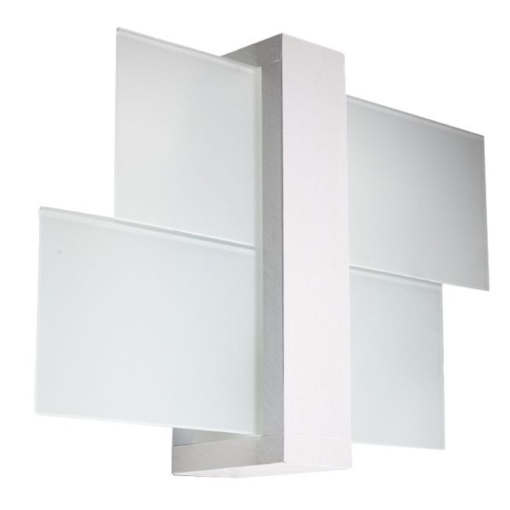 Aplica Feniks 1xE27 lemn/sticla alb rectangular
