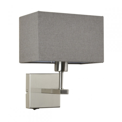 Aplica Norte 1xE27 metal/textil nichel/gri Italux