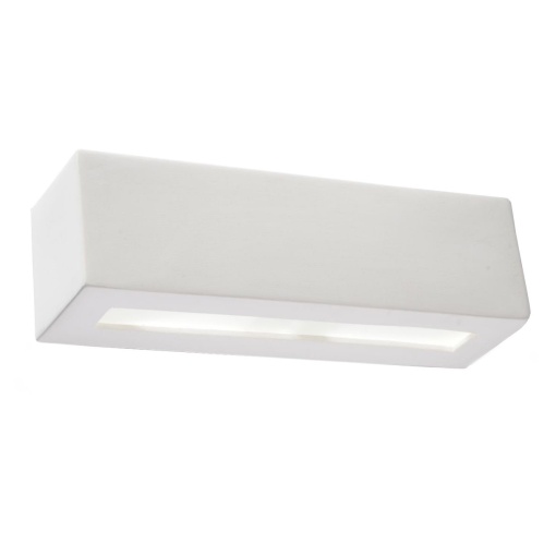 Aplica Vega 1xE27 ceramica/sticla alb rectangular