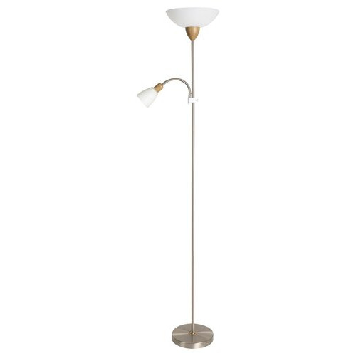 Lampadar Diana 1+1xE27+E14 metal/sticla/acril nichel/alb Rabalux