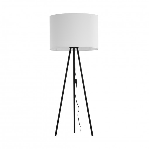 Lampadar Nallu 1xE27 metal/textil negru/alb Zuma Line