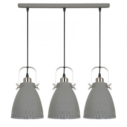 Lustra Franklin 3xE27 metal gri satinat Italux