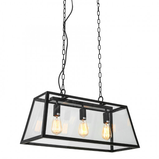 Lustra Laverno 3xE27 metal/sticla negru mat Italux