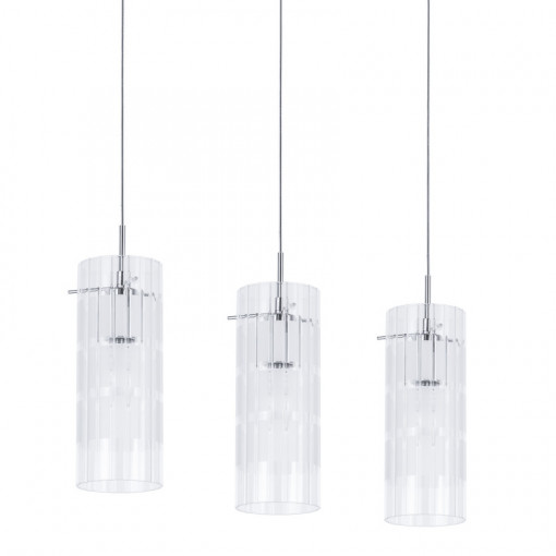 Lustra Max 3xE27 metal/sticla crom Italux