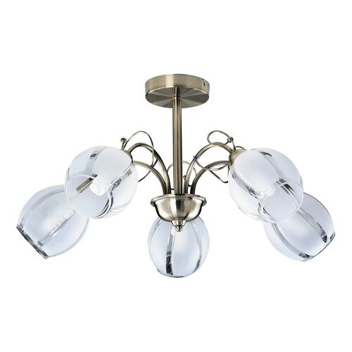 Plafoniera Joel 5xE27 metal/acril bronz/alb Rabalux