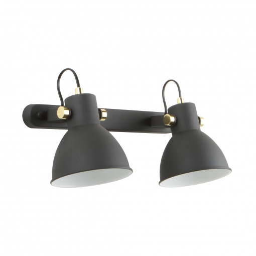 Aplica Delta 2xE27 metal negru/transparent/alb Zuma Line