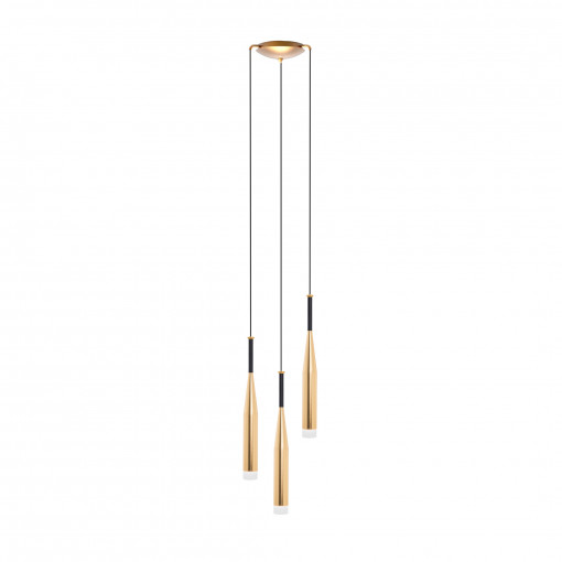 Lustra Conte 3xG9 metal/sticla auriu/negru/alb Zuma Line