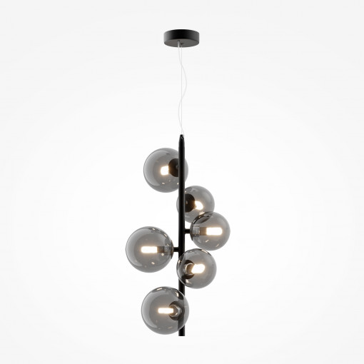 Lustra Dallas 6xG9 metal/sticla negru/fumuriu Maytoni
